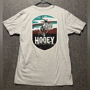 Hooey Tee Shirt Mens L heathered gray Rodeo Graphic Soft Western Farm light NWOT